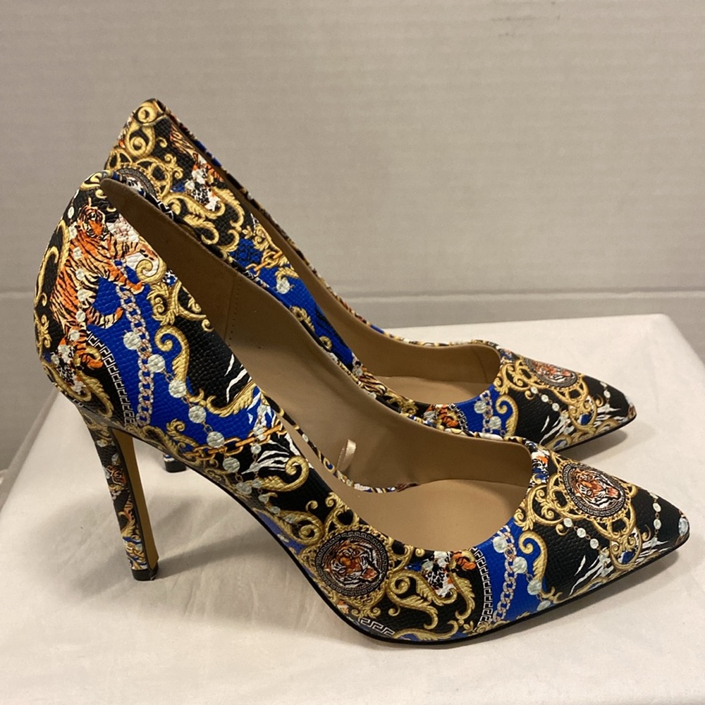 Aldo Black Chain Link Pump Heels
